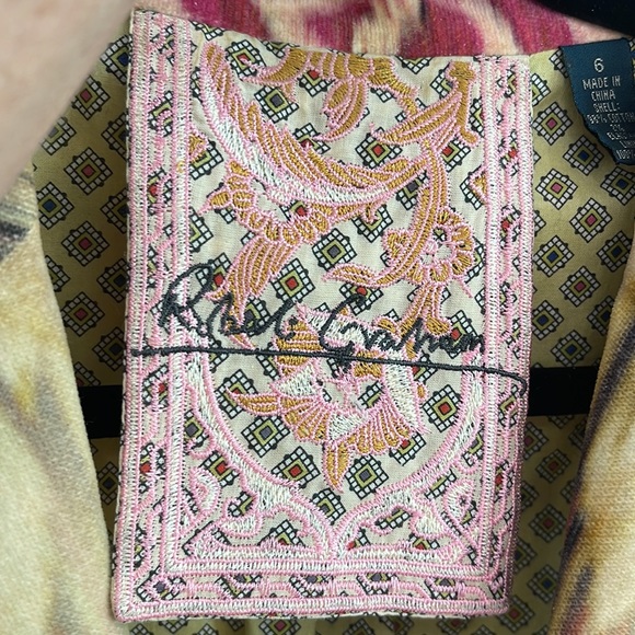 Robert Graham Multicolored 2 Button Floral Velvet Blazer Size 6 - Picture 12 of 13